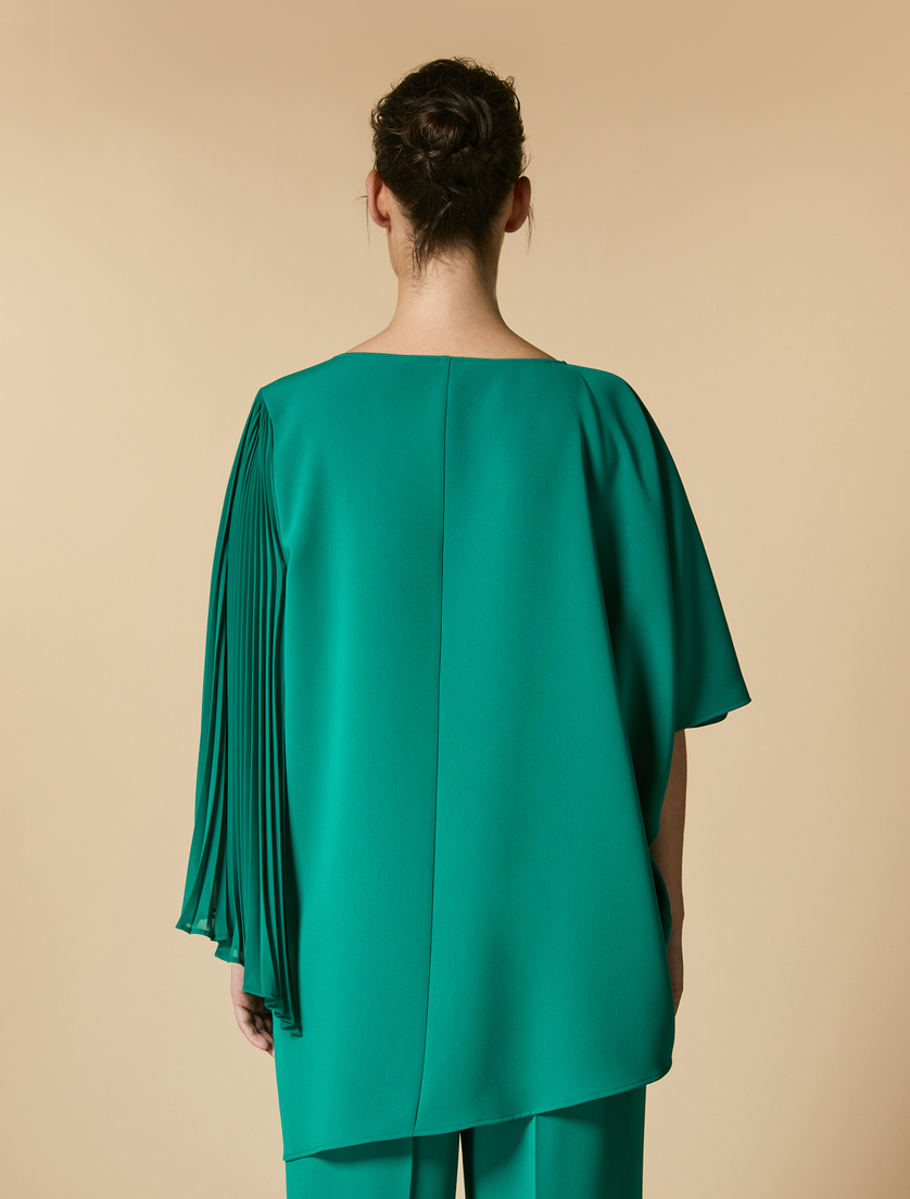 Casacca con inserto plissé - Verde scuro - Marina Rinaldi - 3