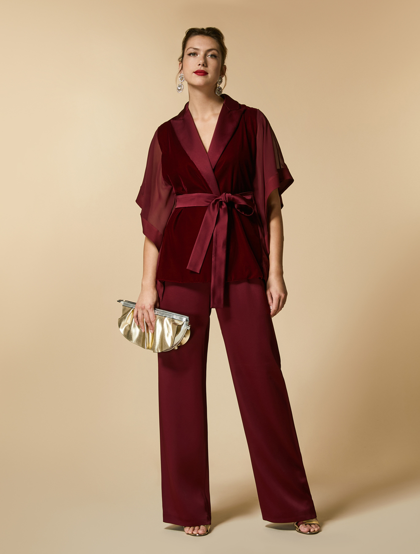 Velvet jacket - Bordeaux - Marina Rinaldi - 4