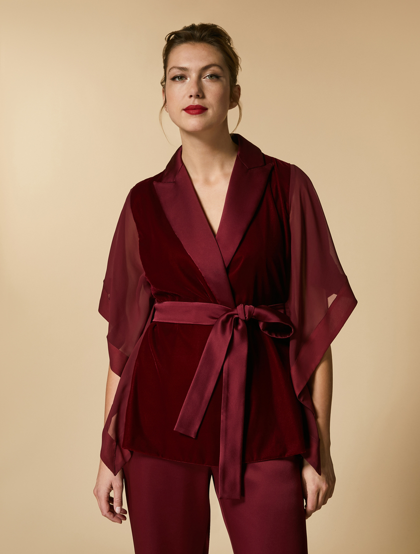 Velvet jacket - Bordeaux - Marina Rinaldi