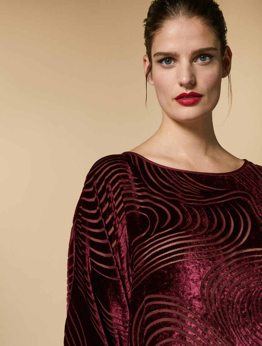 Burnout velvet tunic - Bordeaux - Marina Rinaldi - 2