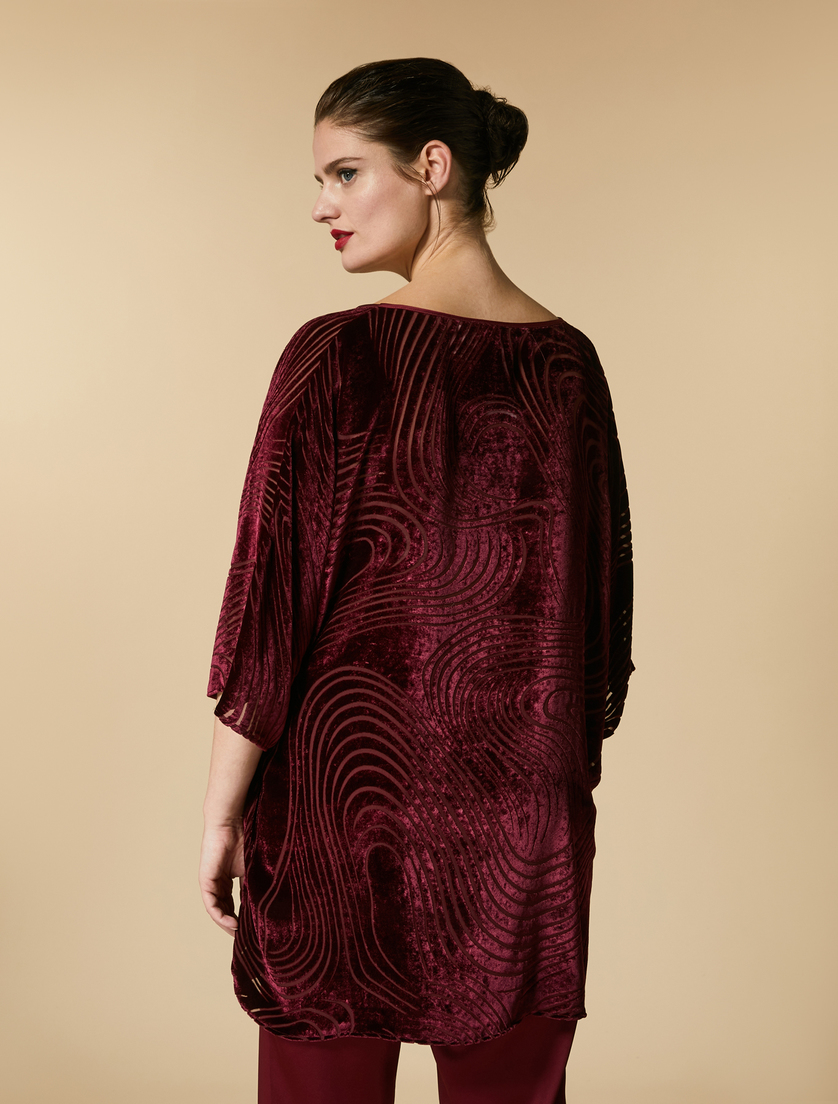 Burnout velvet tunic - Bordeaux - Marina Rinaldi - 3