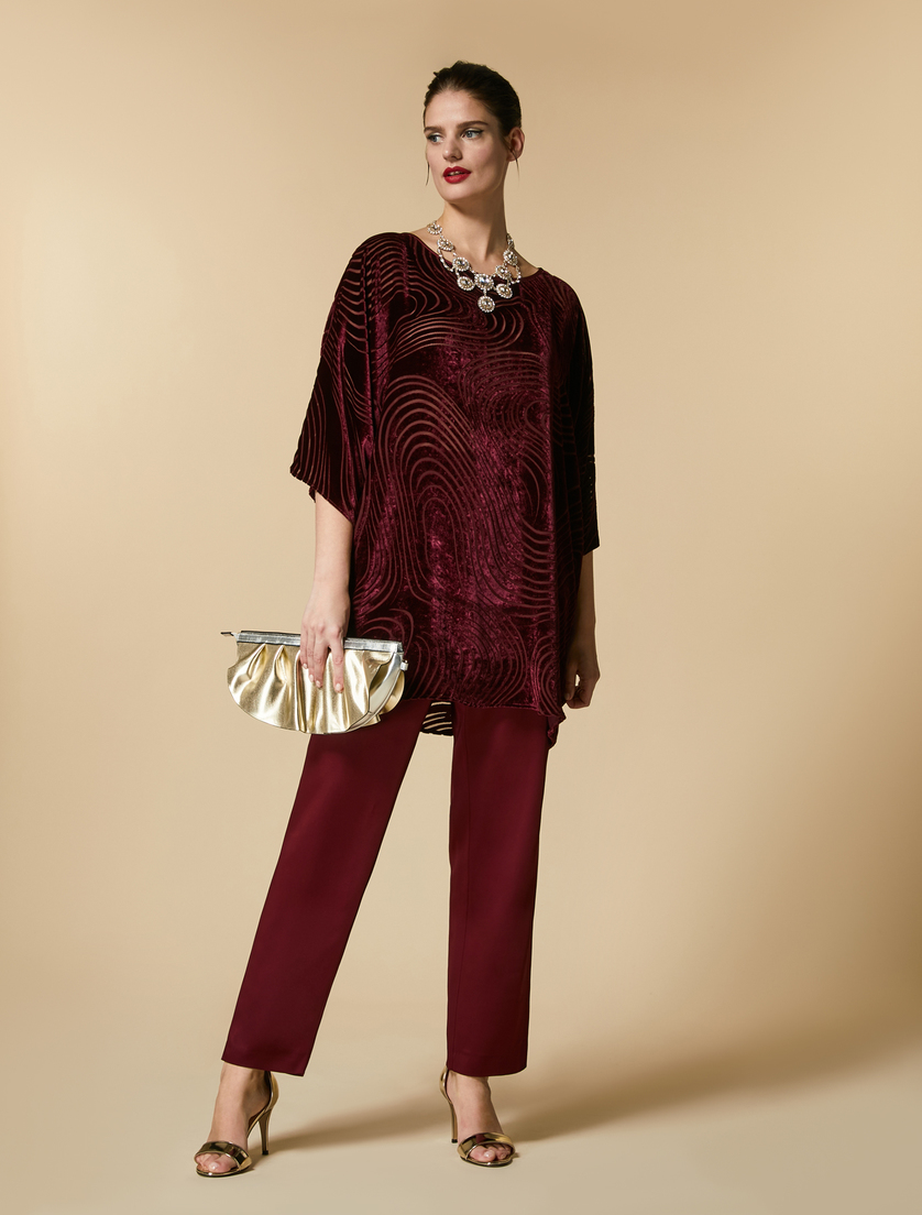 Burnout velvet tunic - Bordeaux - Marina Rinaldi - 4