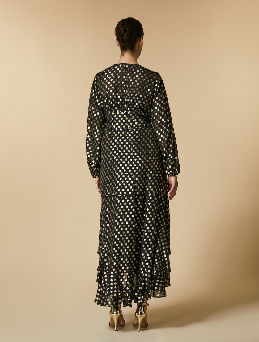 Georgette fil coupé dress - Black - Marina Rinaldi - 4