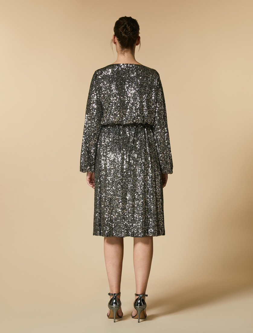 Kleid mit Pailletten - Silber - Marina Rinaldi - 3