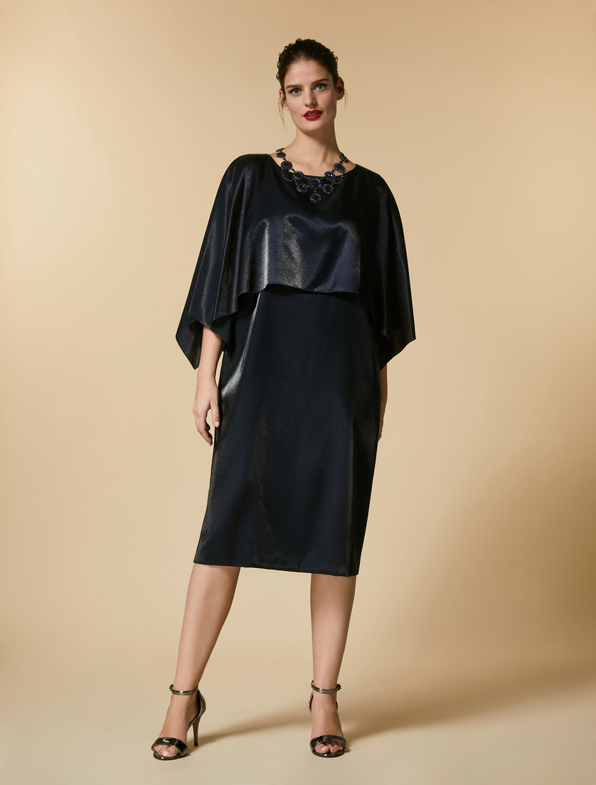 Robe en satin - Blue foncé - Marina Rinaldi - 4