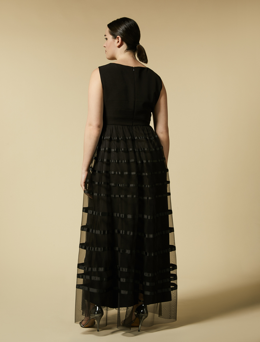 Cady and tulle dress - Black - Marina Rinaldi - 3