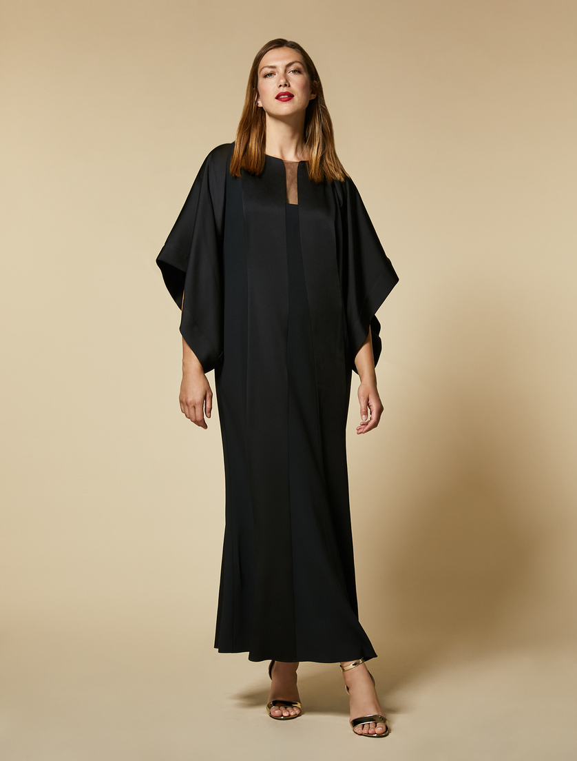 Robe en tissu frisottino brillant - Noir - Marina Rinaldi - 4