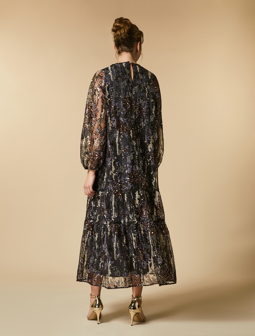 Kleid aus besticktem Tüll - Blauviolett - Marina Rinaldi - 3