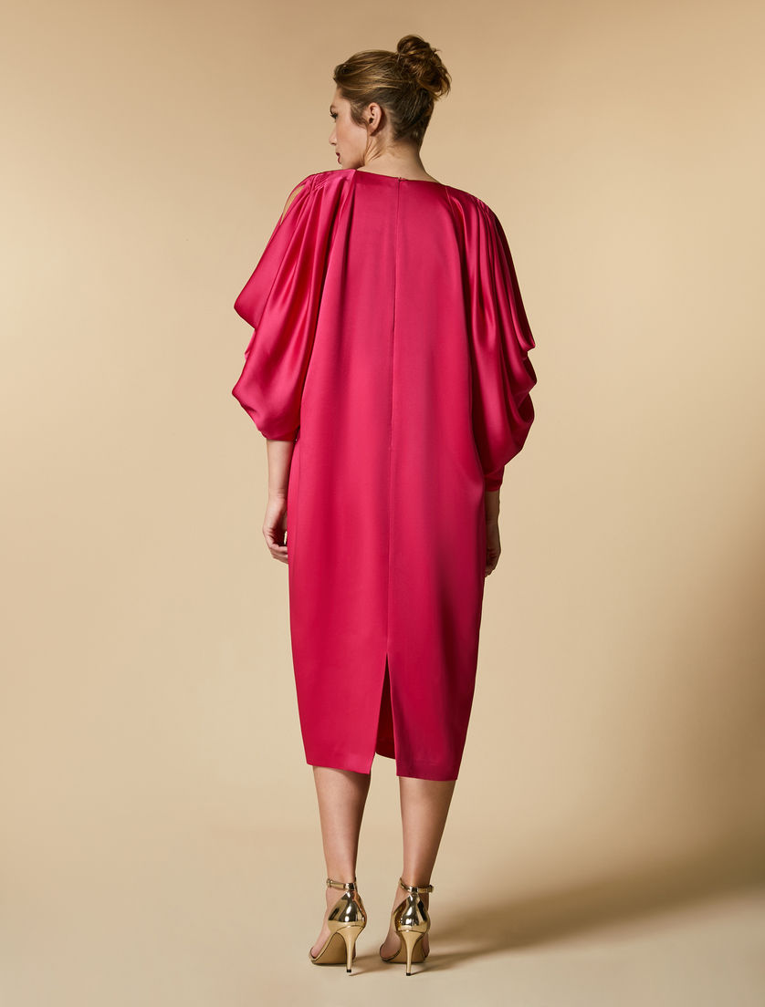 Robe en tissu frisottino brillant - Fuxia - Marina Rinaldi - 3