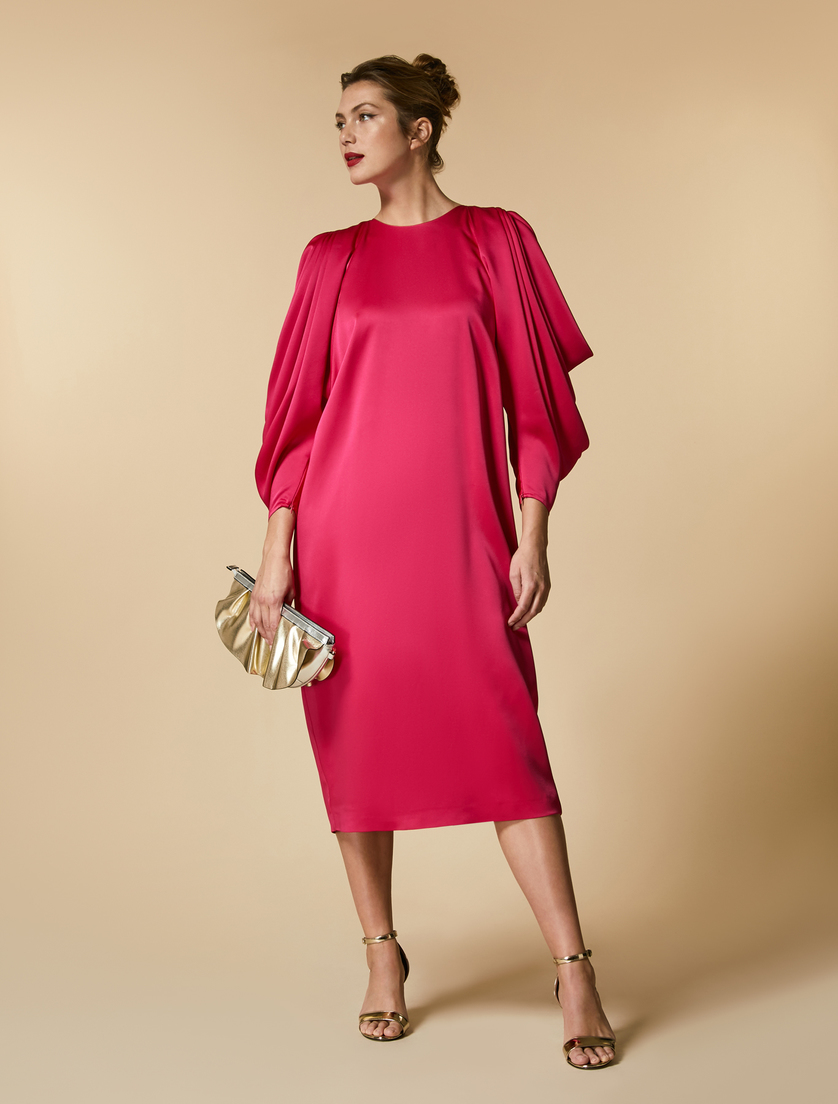 Robe en tissu frisottino brillant - Fuxia - Marina Rinaldi - 4