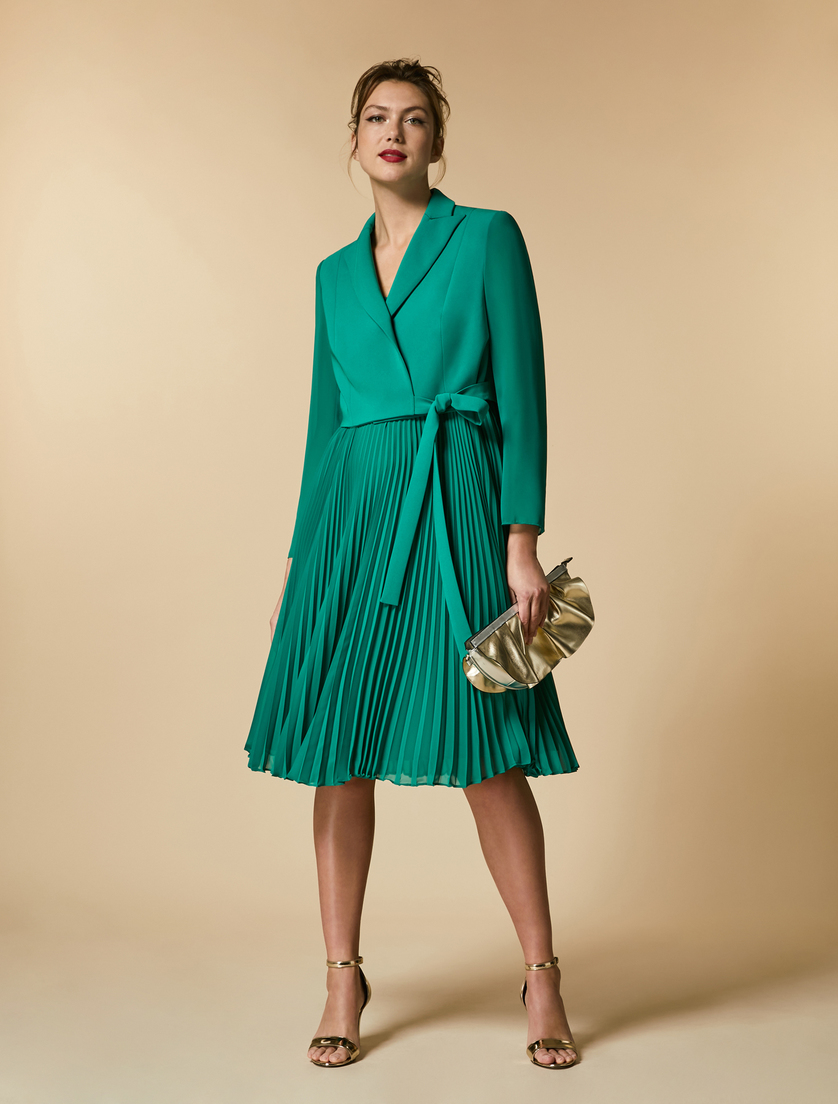 Robe en crêpe georgette - Vert foncé - Marina Rinaldi - 4