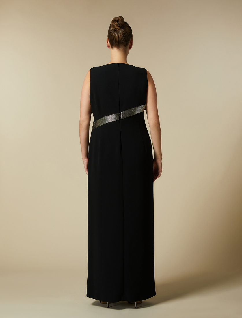 Kleid mit Plissee-Einsatz - Schwarz - Marina Rinaldi - 4