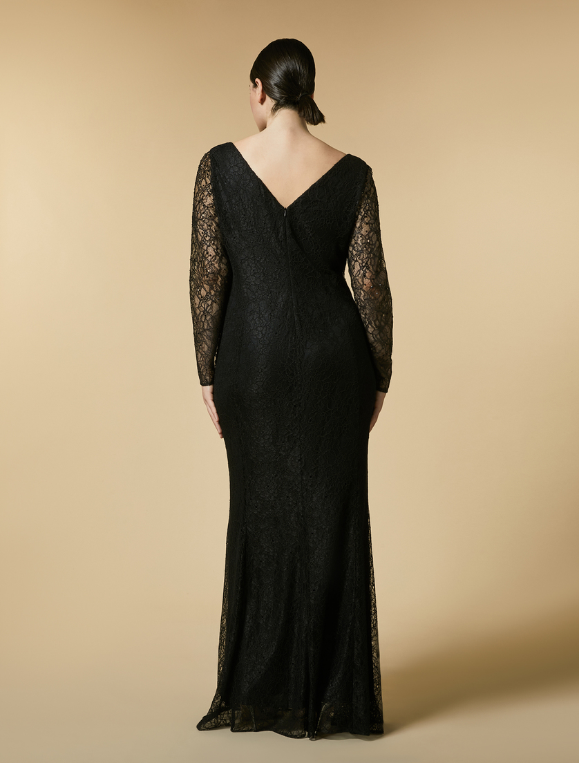 Robe en dentelle avec strass - Noir - Marina Rinaldi - 3