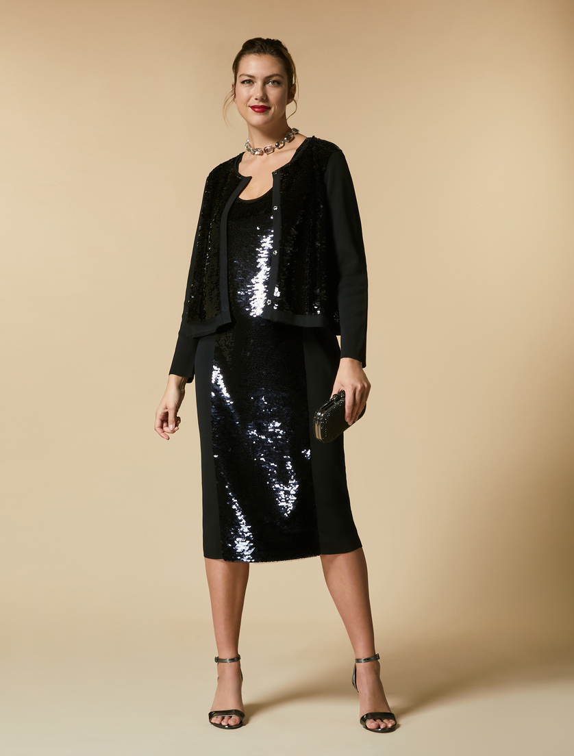 Embroidered viscose cardigan - Black - Marina Rinaldi - 4