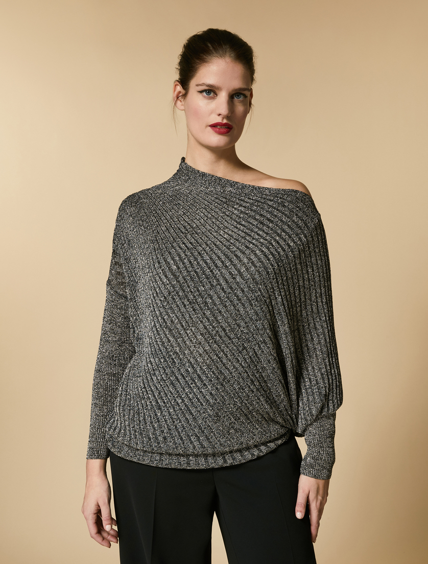 Pullover aus Viskose und Lurex - Silber - Marina Rinaldi