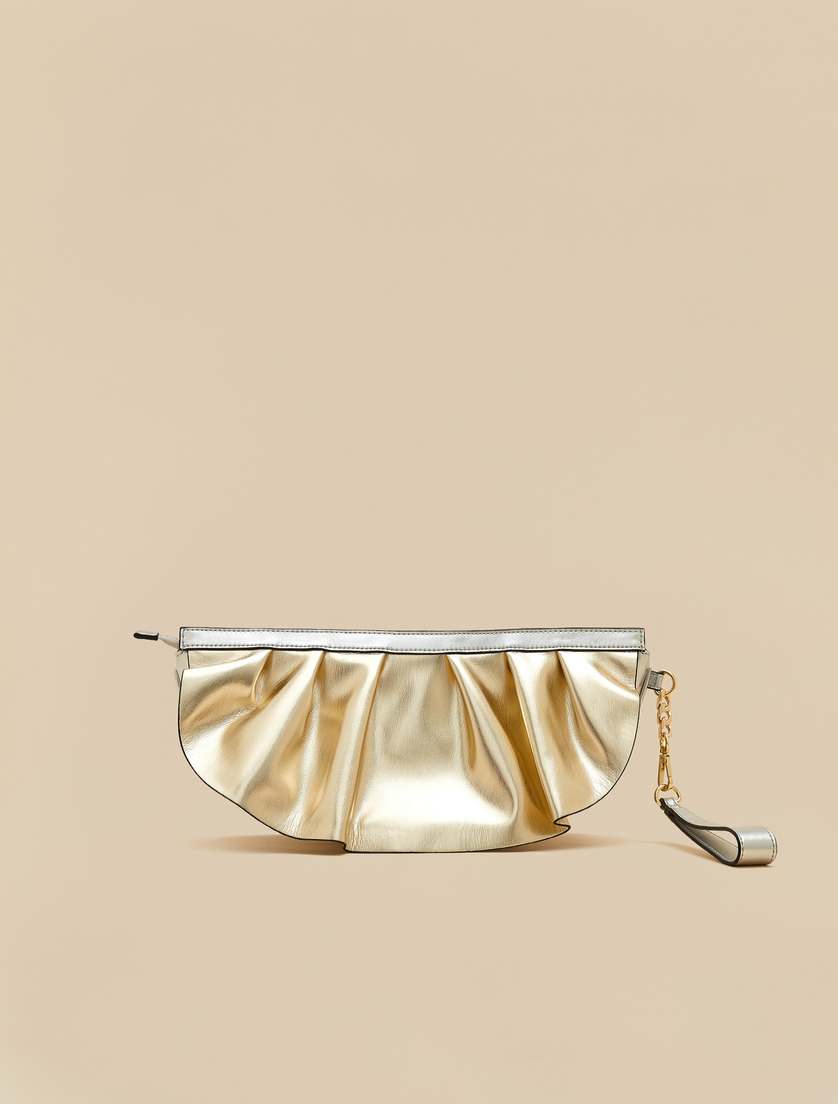 Pochette en satin avec volant - Argent - Marina Rinaldi - 2