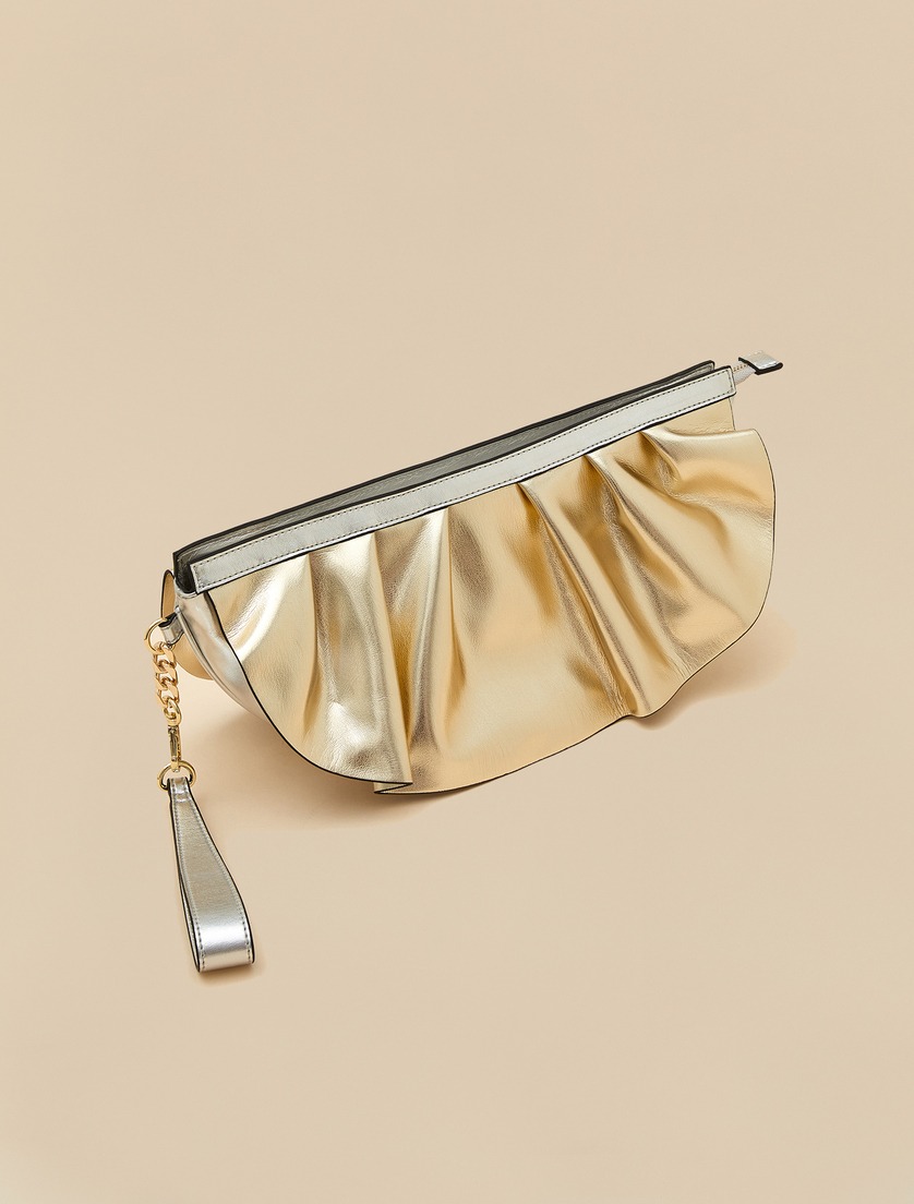 Pochette en satin avec volant - Argent - Marina Rinaldi - 3