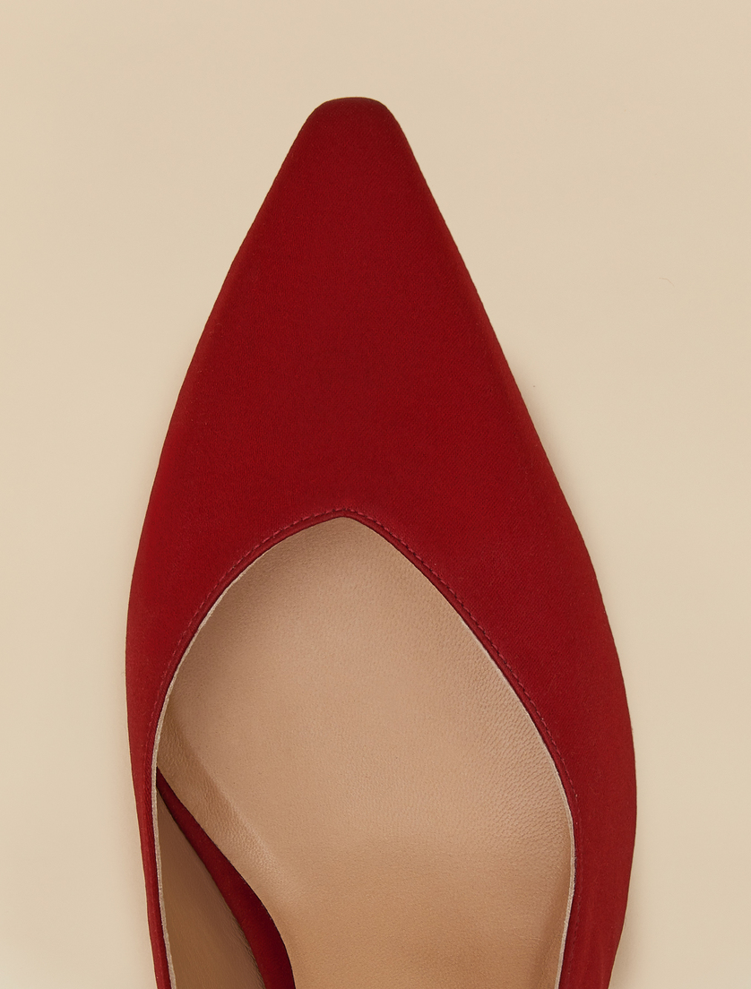 Décolleté in raso - Rosso - Marina Rinaldi - 4