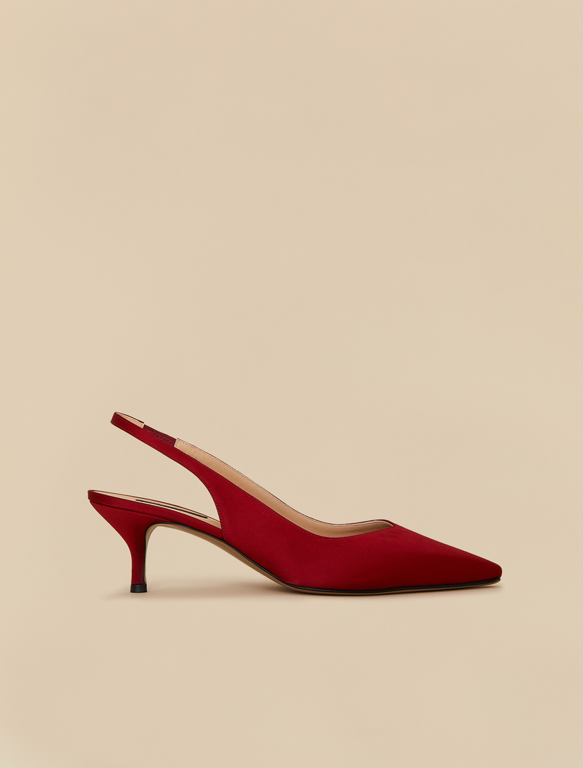 Décolleté in raso - Rosso - Marina Rinaldi