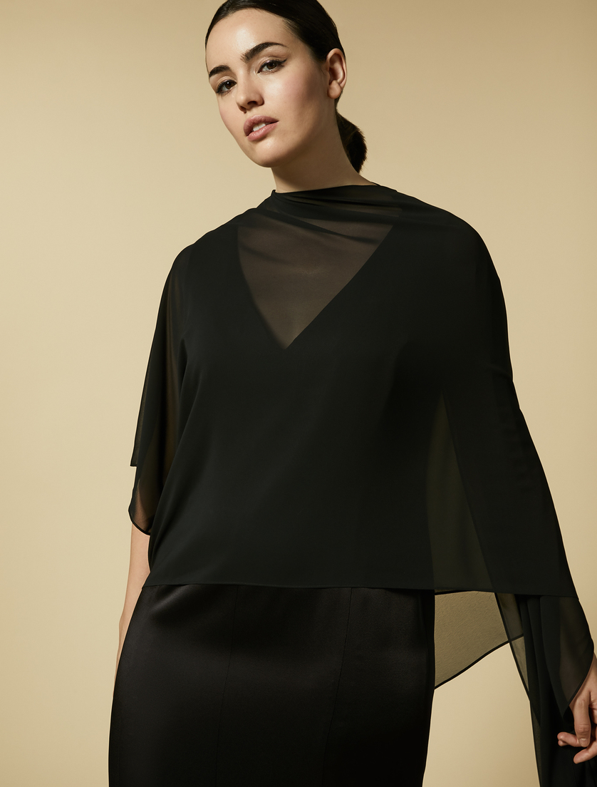 Georgette shrug - Black - Marina Rinaldi - 2