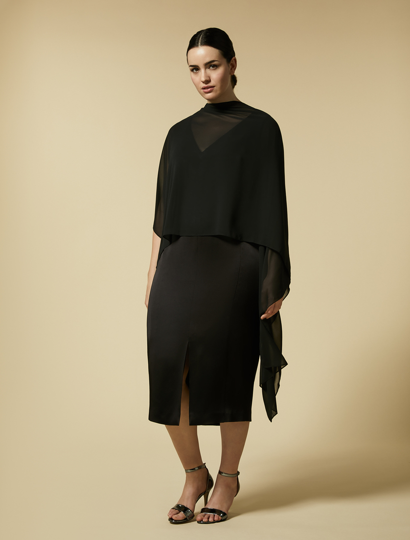 Georgette shrug - Black - Marina Rinaldi