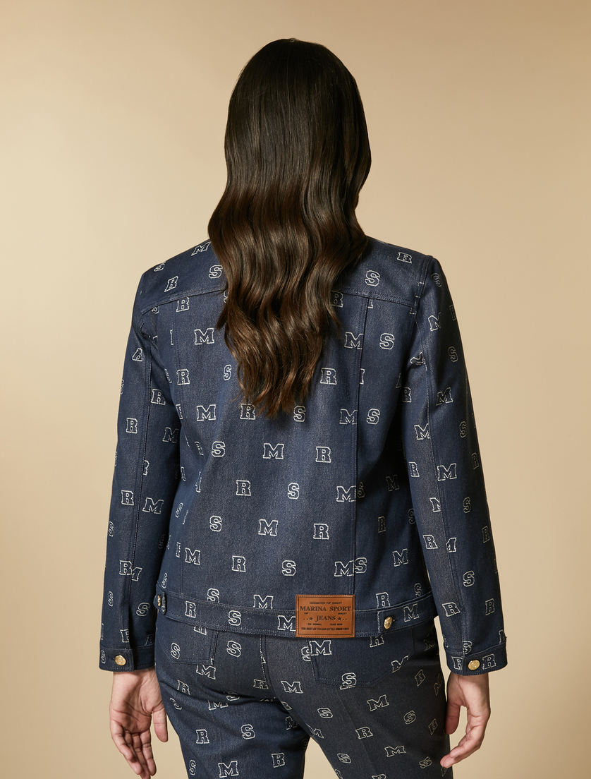 Jacquard-Jeansjacke - Dunkelblau - Marina Rinaldi - 3