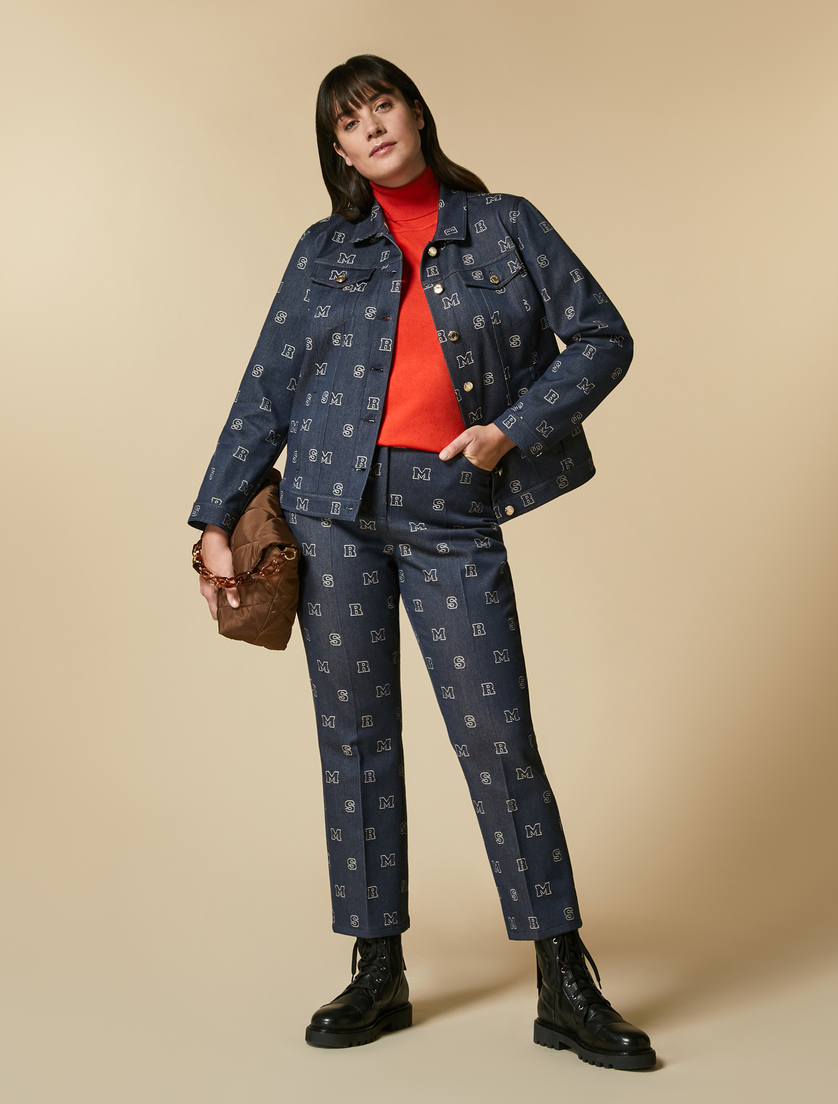 Jacquard-Jeansjacke - Dunkelblau - Marina Rinaldi - 4
