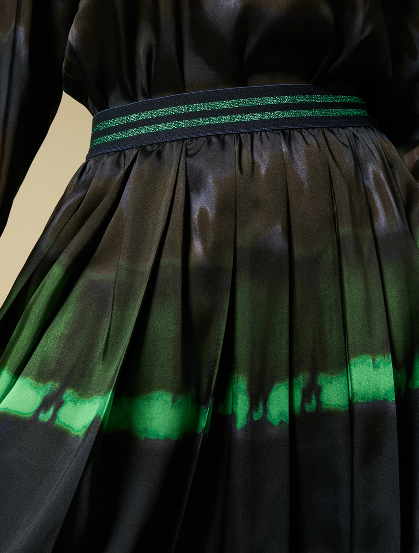 Long twill skirt - Dark navy - Marina Rinaldi - 3