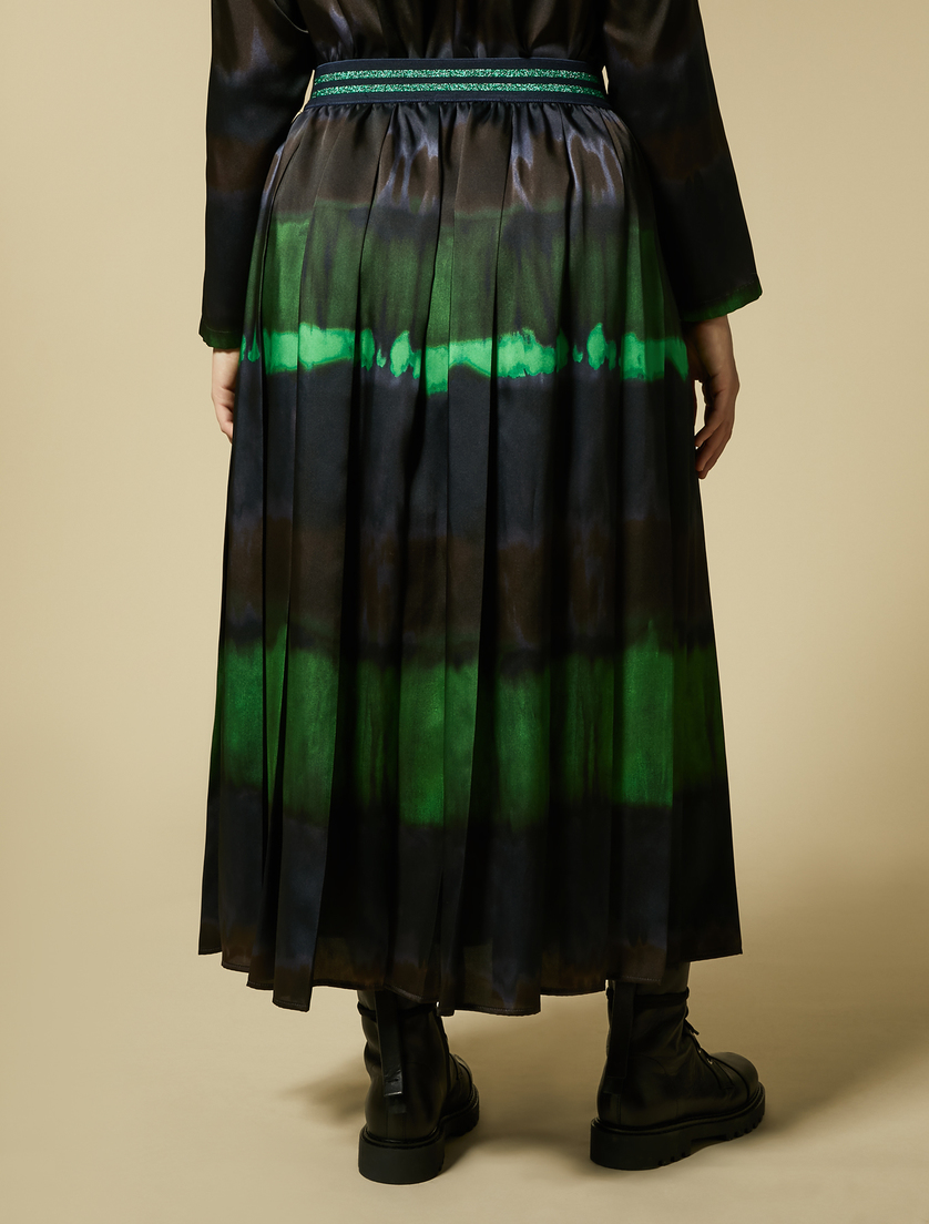 Long twill skirt - Dark navy - Marina Rinaldi - 4