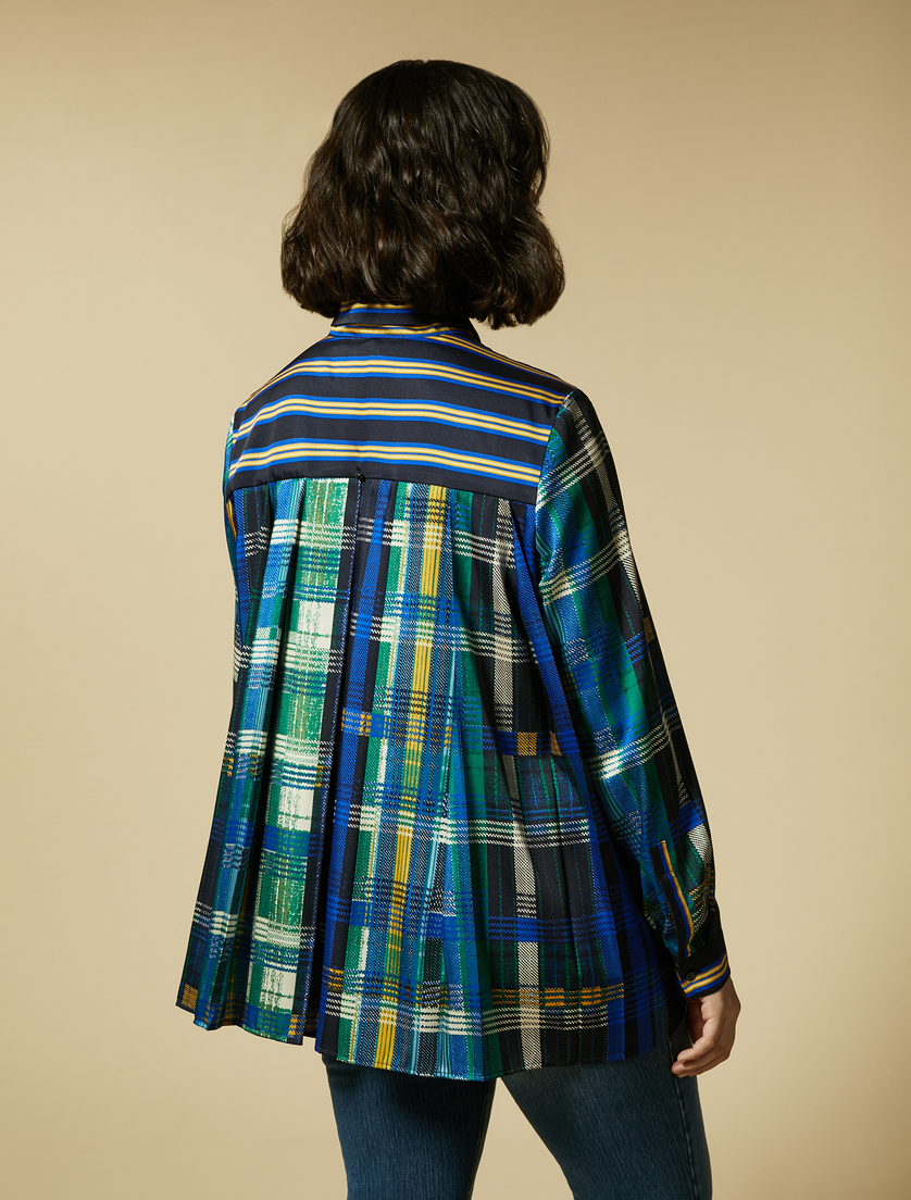 Hemdbluse aus Twill mit Karomuster - Dunkelblau - Marina Rinaldi - 3