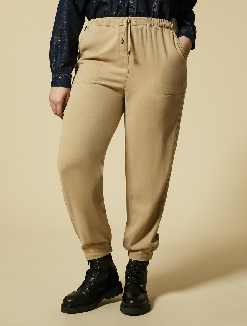 Twill joggers - Camel - Marina Rinaldi - 2