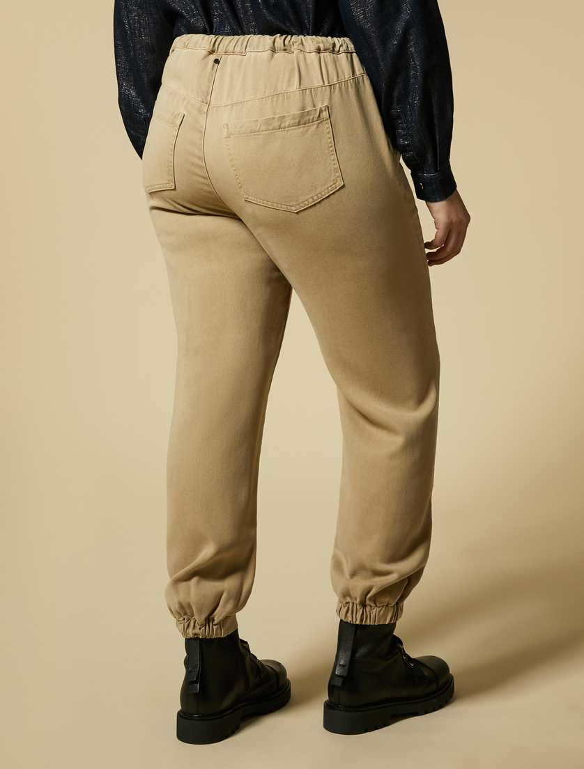 Twill joggers - Camel - Marina Rinaldi - 4