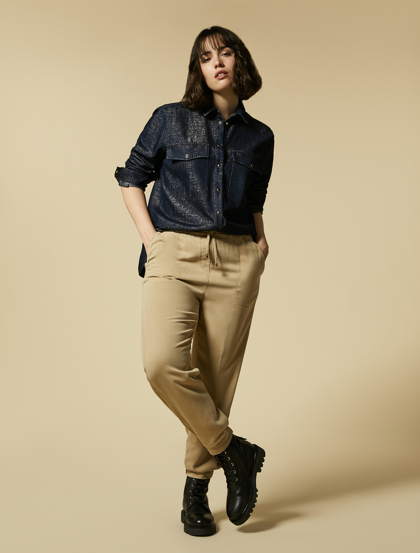Twill joggers - Camel - Marina Rinaldi - 5