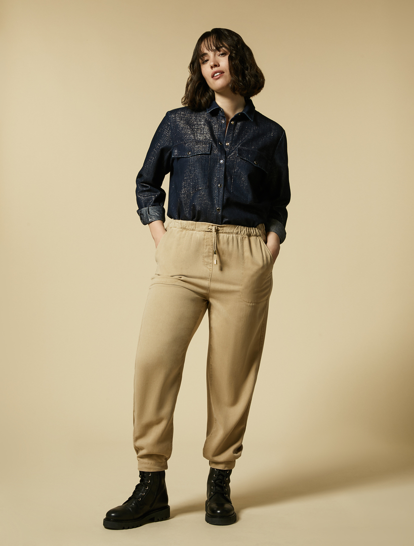 Twill joggers - Camel - Marina Rinaldi