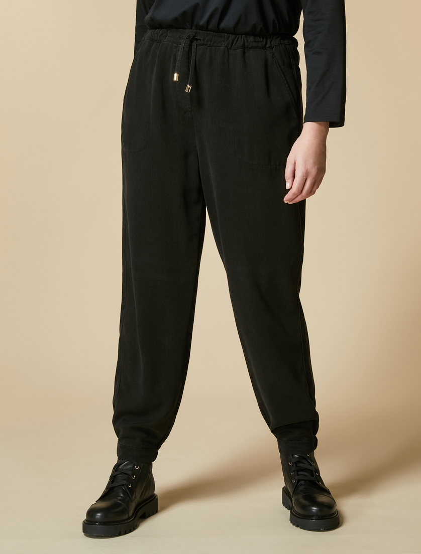 Twill joggers - Black - Marina Rinaldi - 2