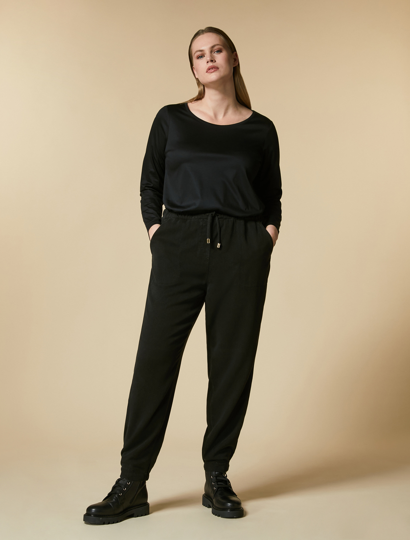 Twill joggers - Black - Marina Rinaldi