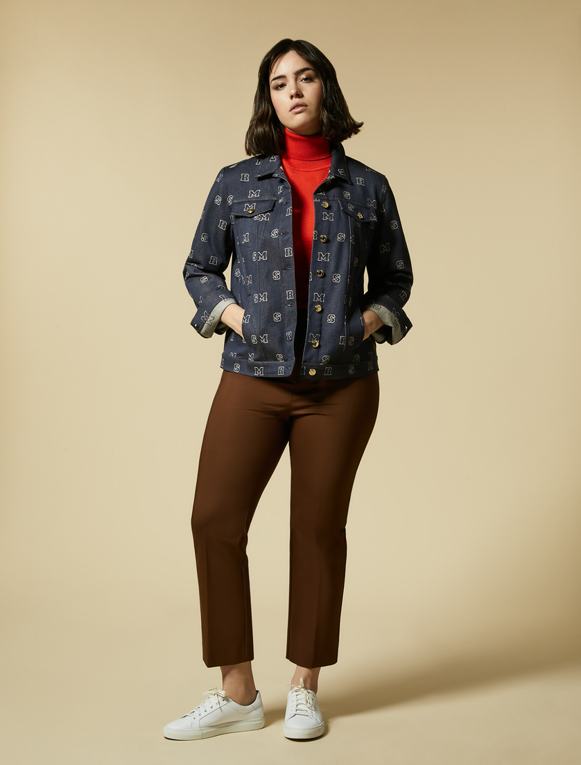 Cotton-blend cropped trousers - Dark brown - Marina Rinaldi - 5