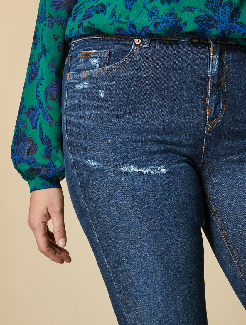 Slim-Fit Jeans aus recyceltem Denim - Türkis - Marina Rinaldi - 3