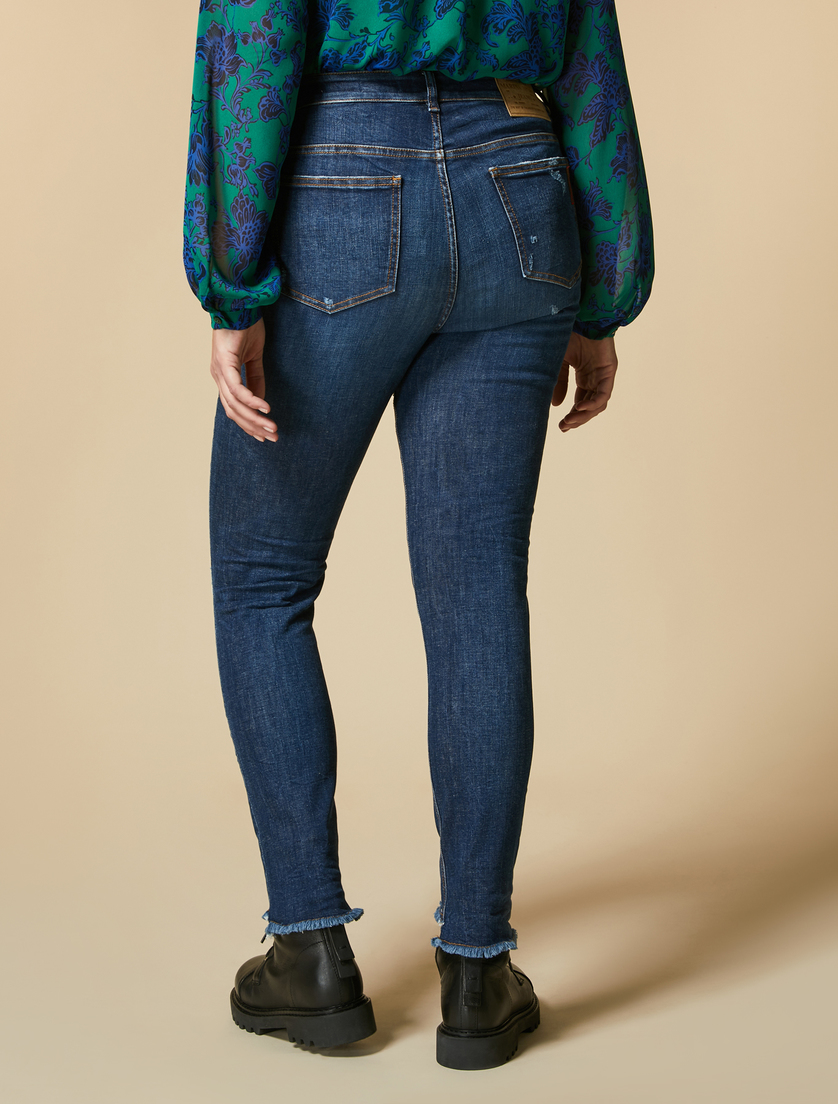 Slim-Fit Jeans aus recyceltem Denim - Türkis - Marina Rinaldi - 4