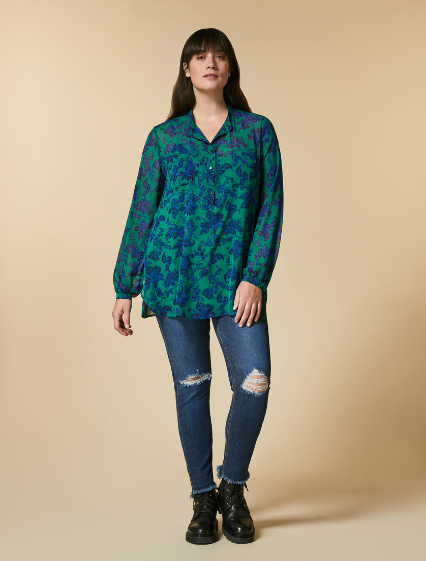 Slim-Fit Jeans aus recyceltem Denim - Türkis - Marina Rinaldi