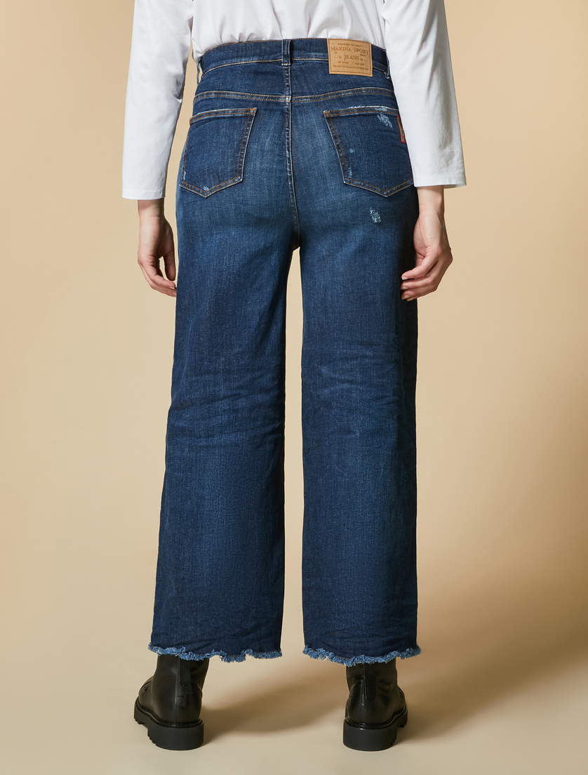 Jeans mit weitem Bein aus recyceltem Denim - Türkis - Marina Rinaldi - 5