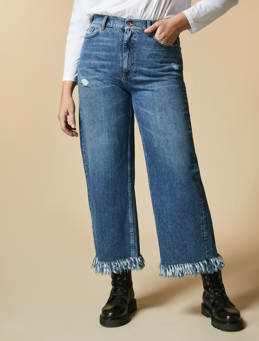 Denim-Jeans mit weitem Bein - Blau - Marina Rinaldi - 2
