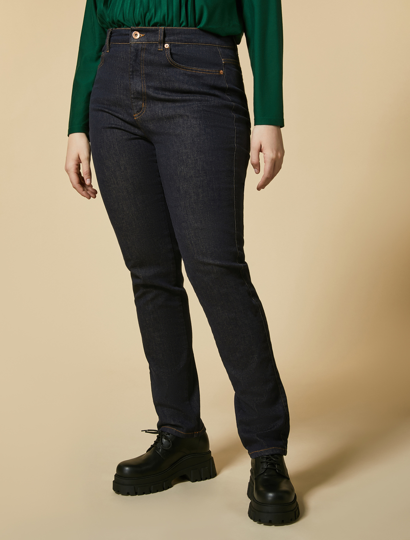 Stretch denim slim trousers - Dark navy - Marina Rinaldi - 2
