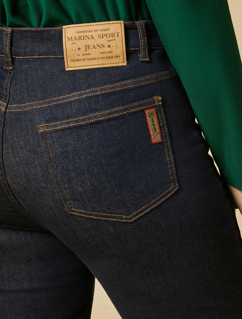 Stretch denim slim trousers - Dark navy - Marina Rinaldi - 3