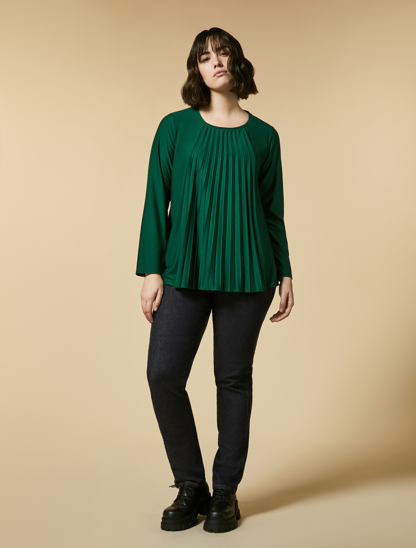 Stretch denim slim trousers - Dark navy - Marina Rinaldi