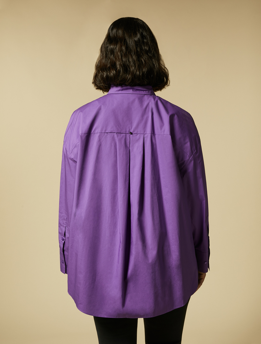 Cotton poplin shirt - Lilac - Marina Rinaldi - 3