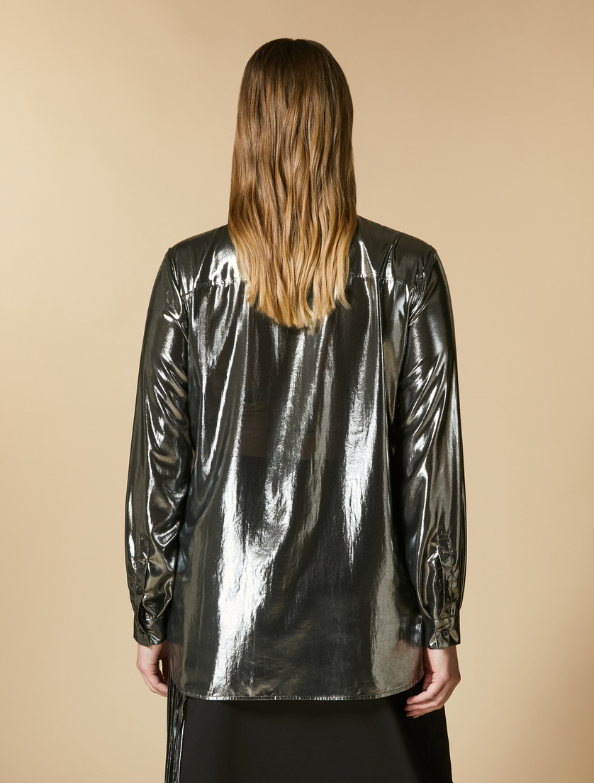 Laminated voile shirt - Medium grey - Marina Rinaldi - 3
