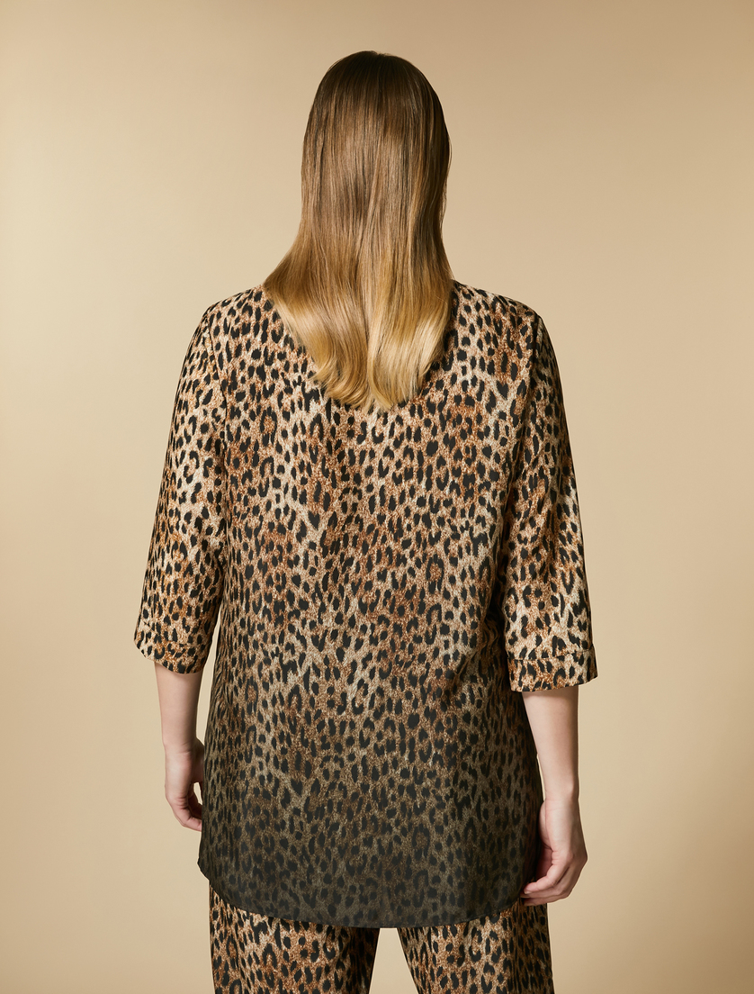 Lange Bluse mit Print - Schwarz - Marina Rinaldi - 3
