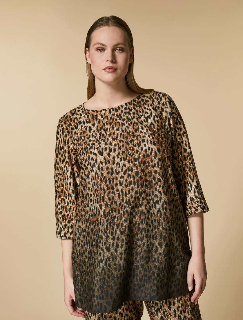 Lange Bluse mit Print - Schwarz - Marina Rinaldi