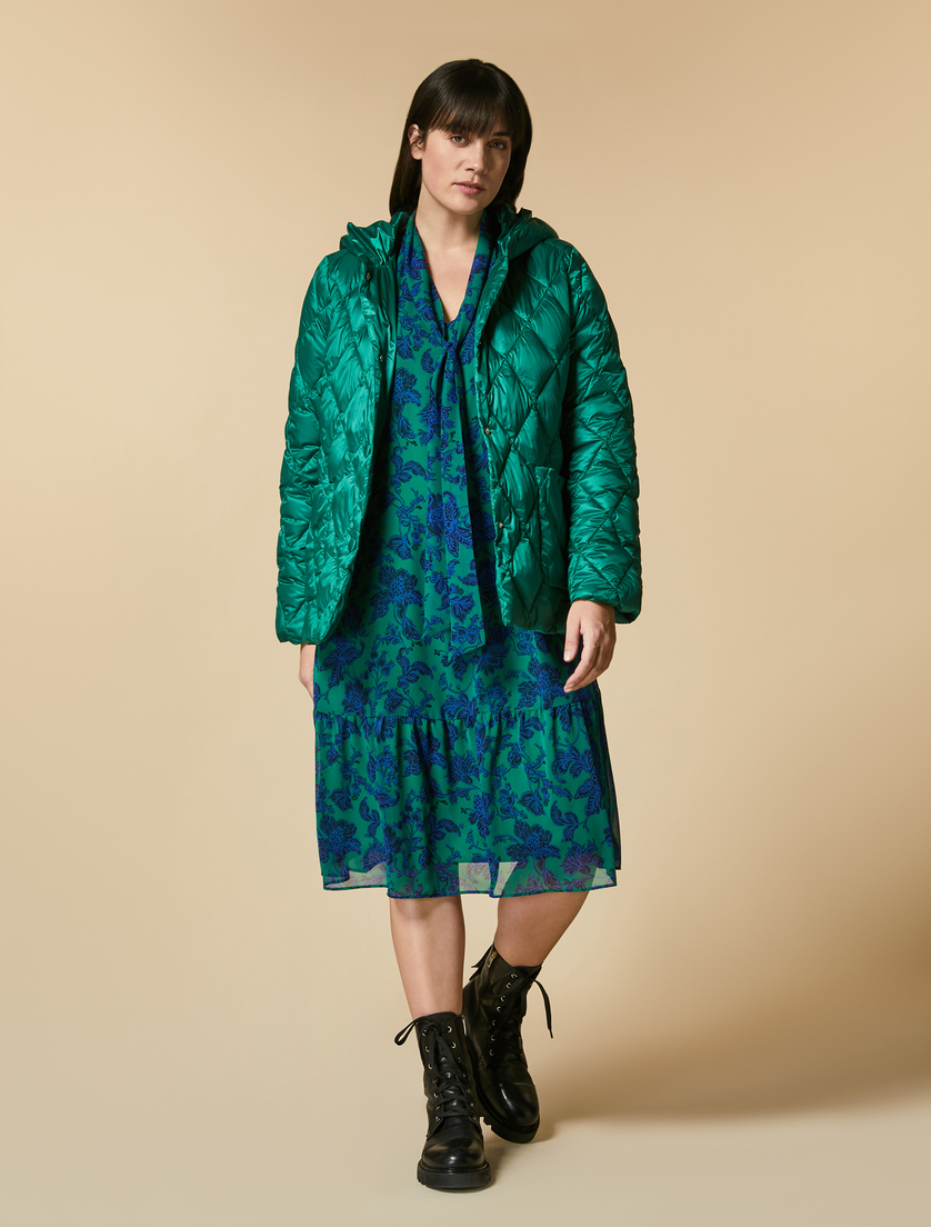 Langes Kleid aus Georgette - Dunkelgrün - Marina Rinaldi - 4
